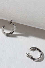 Minimalist Hoop Earrings - Silver