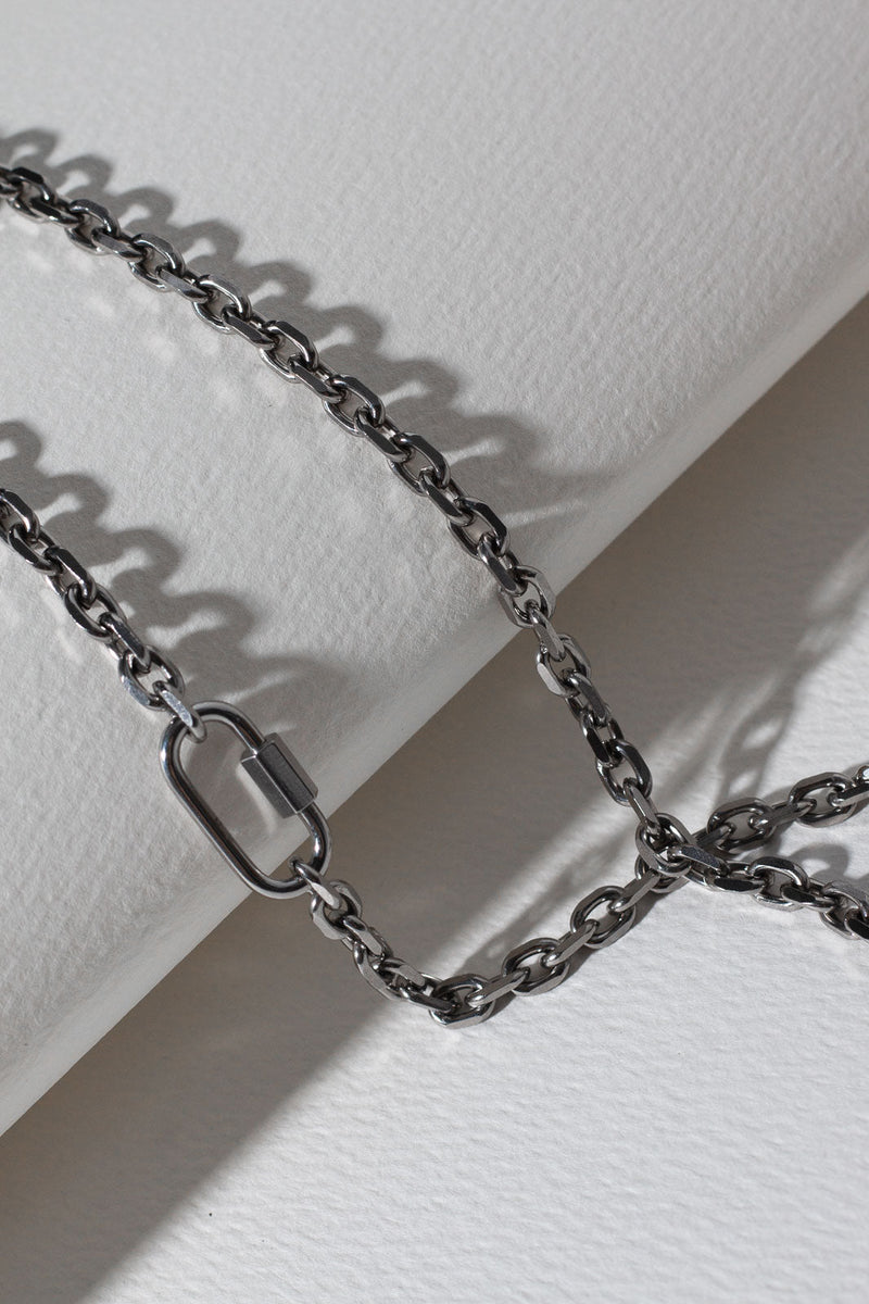 Lock Chain Necklace - Silver