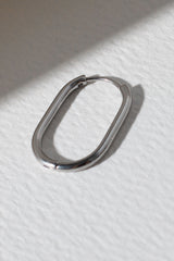 Thin Oval Hoops - Silver