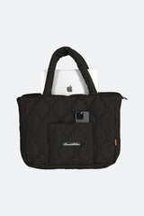 Quilted Tote Bag - Black